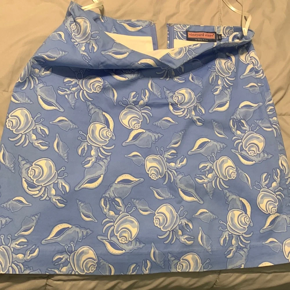 Vineyard vines blue scalloped shell skirt perfect for summer - Picture 1 of 3